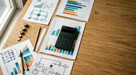 Analyse financière de documents d'assurance avec calculatrice et graphiques d'optimisation budgétaire
