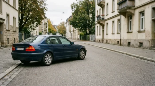 Voiture de plus de cinq ans stationnée dans un environnement urbain illustrant les enjeux de protection assurantielle
