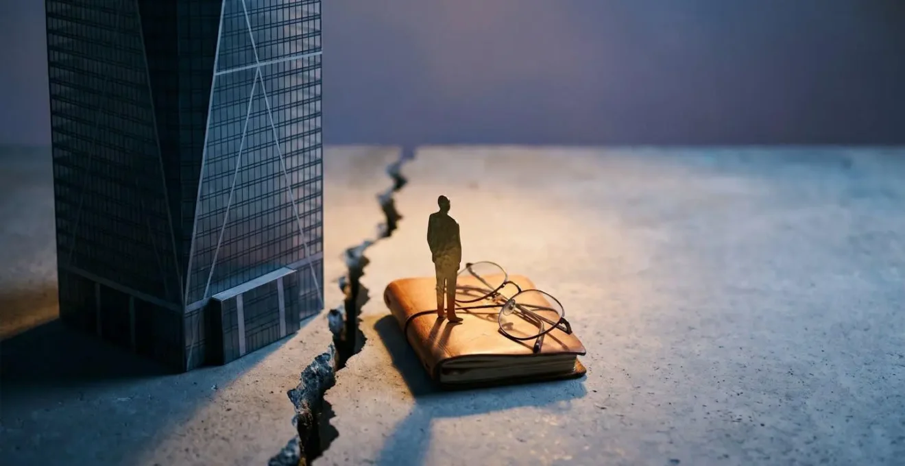 Représentation symbolique d'un assuré face à un conflit avec son assurance, illustrant le besoin d'un conseil juridique indépendant